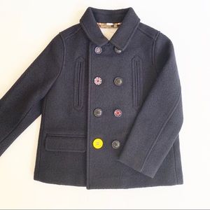 🎉🎉HP🎉🎉 Burberry Navy Boiled Wool Pea Coat